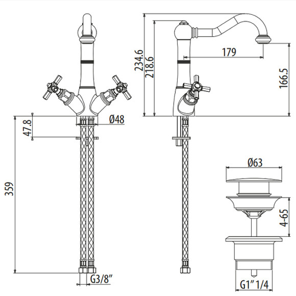 Смеситель для раковины Gattoni TRD TR300/18C0 Хром Смеситель для раковины Gattoni TRD TR300/18C0 Хром