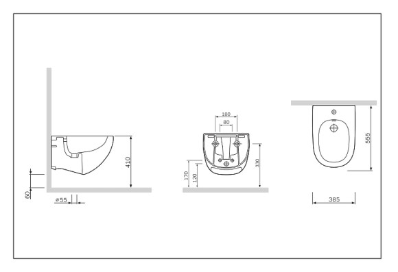Биде AM.PM Sensation C303411WH подвесное Белое
