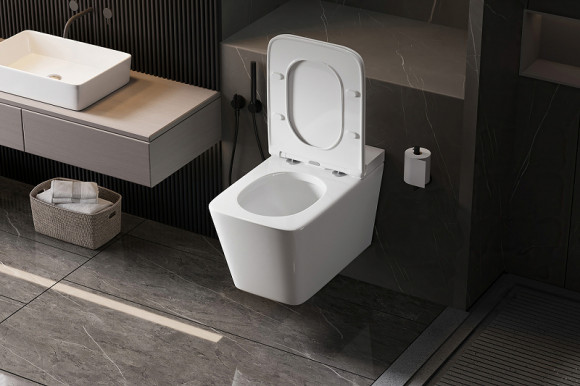 Унитаз Abber Rechteck AC1202P подвесной с сиденьем Микролифт Унитаз Abber Rechteck AC1202P подвесной с сиденьем Микролифт