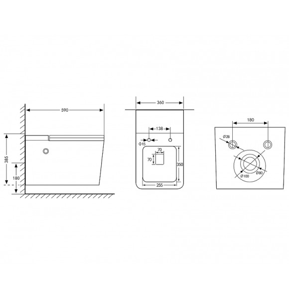 Унитаз Abber Rechteck AC1202P подвесной с сиденьем Микролифт Унитаз Abber Rechteck AC1202P подвесной с сиденьем Микролифт