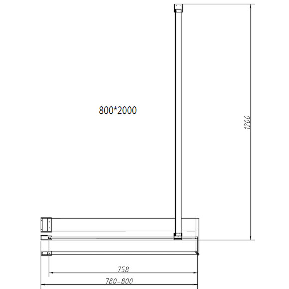 Душевая перегородка Vincea Walk-In HR 80 L VSW-4HR800CGB профиль Черный матовый стекло тонированное Душевая перегородка Vincea Walk-In HR 80 L VSW-4HR800CGB профиль Черный матовый стекло тонированное