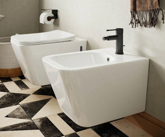 Комплект унитаза с инсталляцией Ceramicanova Metric CN3007_1001B_1000 с сиденьем Микролифт и Черной матовой клавишей смыва