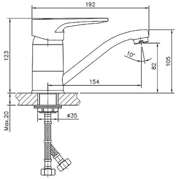 Смеситель для раковины Haiba HB4568-2 Хром Смеситель для раковины Haiba HB4568-2 Хром