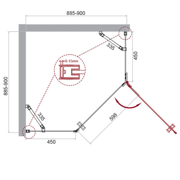 Душевой уголок BelBagno Kraft 90х90 KRAFT-P-1-90-C-Cr-R профиль Хром стекло прозрачное Душевой уголок BelBagno Kraft 90х90 KRAFT-P-1-90-C-Cr-R профиль Хром стекло прозрачное