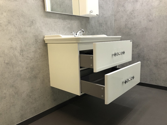 Тумба с раковиной Comforty Неаполь 80 00004147564 подвесная Белый глянец