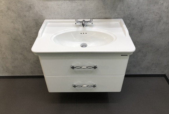 Тумба с раковиной Comforty Неаполь 80 00004147564 подвесная Белый глянец