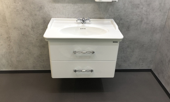 Тумба с раковиной Comforty Неаполь 80 00004147564 подвесная Белый глянец