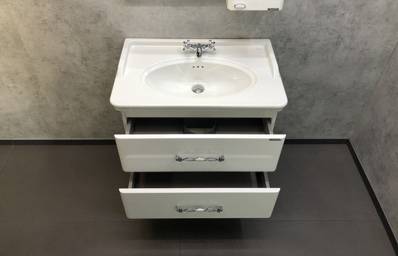 Тумба с раковиной Comforty Неаполь 80 00004147564 подвесная Белый глянец