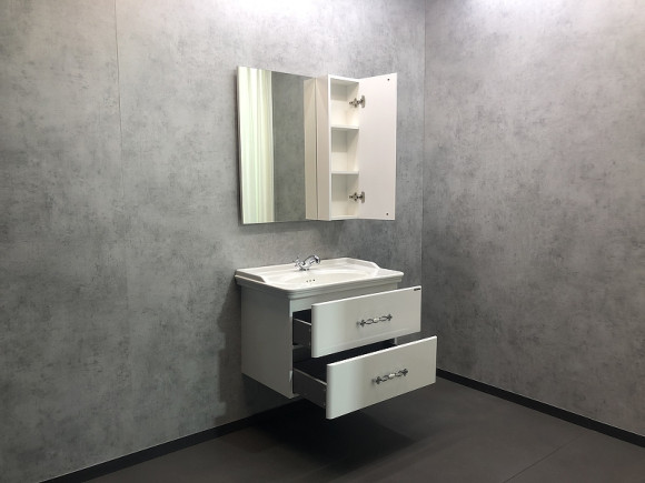 Тумба с раковиной Comforty Неаполь 80 00004147564 подвесная Белый глянец