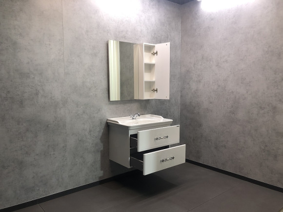 Тумба с раковиной Comforty Неаполь 80 00004147564 подвесная Белый глянец