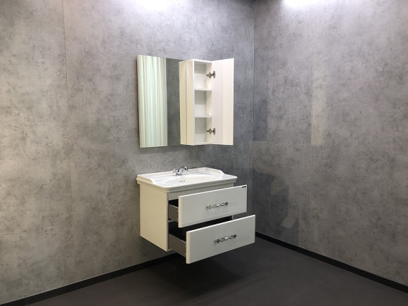 Тумба с раковиной Comforty Неаполь 80 00004147564 подвесная Белый глянец
