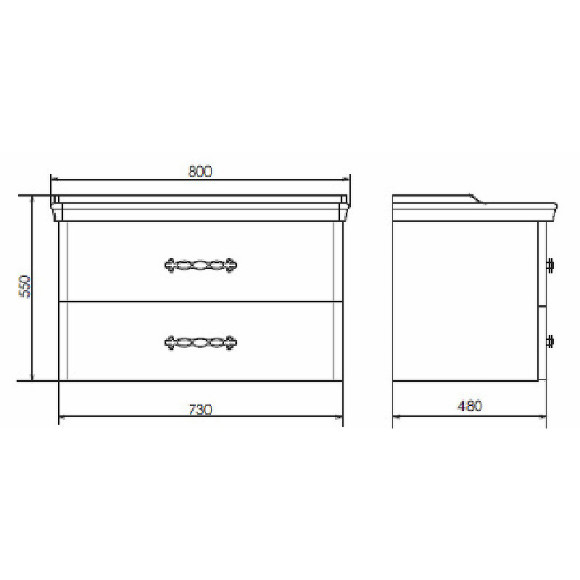 Тумба с раковиной Comforty Неаполь 80 00004147564 подвесная Белый глянец