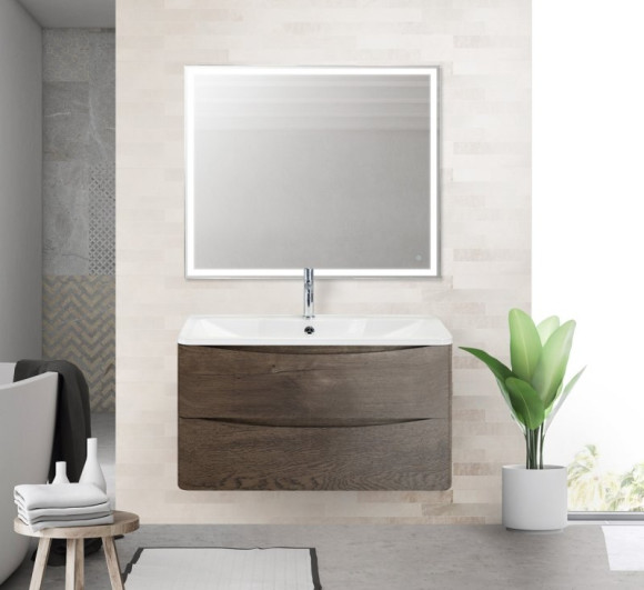 Тумба под раковину BelBagno ACQUA-900-2C-SO-RNG подвесная Robere Nature Grigio