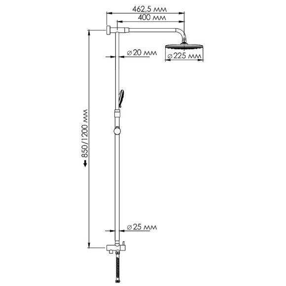 Душевая система WasserKRAFT A066 Хром Душевая система WasserKRAFT A066 Хром