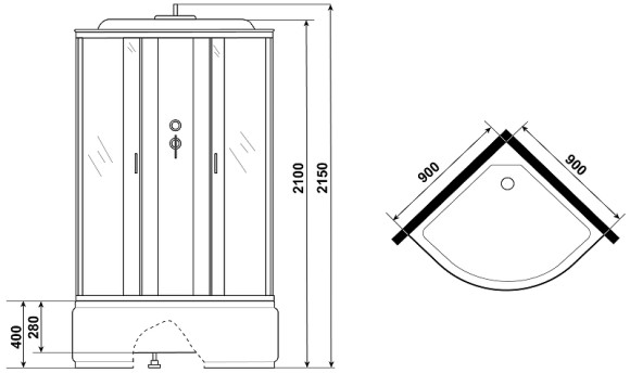 Душевая кабина Niagara Classic 90x90 NG-6708-14 без гидромассажа