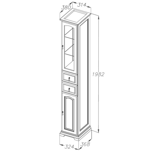 Шкаф пенал Opadiris Риспекто 30 R 00-00005831 Слоновая кость Шкаф пенал Opadiris Риспекто 30 R 00-00005831 Слоновая кость