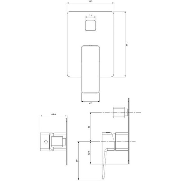 Смеситель для душа Omnires Parma PM7435GR Графит Смеситель для душа Omnires Parma PM7435GR Графит