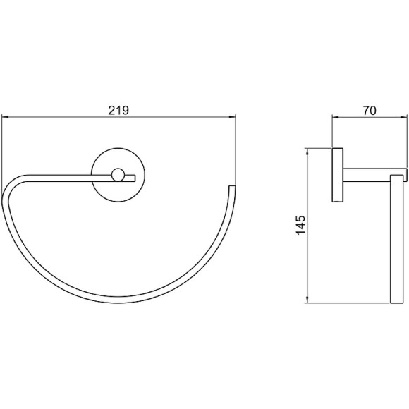 Полотенцедержатель Aquatek Бетта AQ4621MB Черный матовый