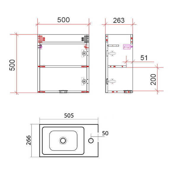 Тумба под раковину Art&Max Family-500-1D-SO-PB подвесная Сканди Тумба под раковину Art&Max Family-500-1D-SO-PB подвесная Сканди