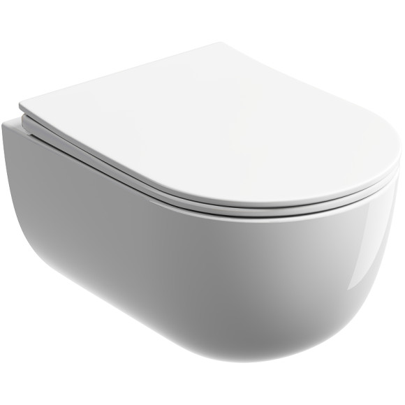 Унитаз Ceramicanova Modena Rimless CN6063 подвесной Белый глянцевый с сиденьем Микролифт