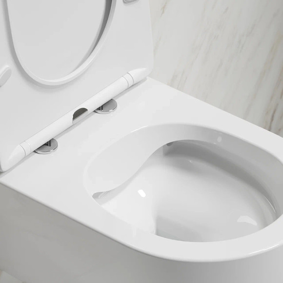 Унитаз Ceramicanova Modena Rimless CN6063 подвесной Белый глянцевый с сиденьем Микролифт Унитаз Ceramicanova Modena Rimless CN6063 подвесной Белый глянцевый с сиденьем Микролифт