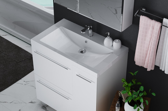 Тумба под раковину 1MarKa Соната 90Н У83680 Белый глянец