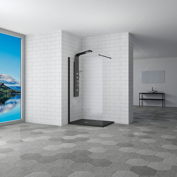 Душевая перегородка RGW Walk In WA-002B 100 35100210-14 профиль Черный стекло прозрачное Душевая перегородка RGW Walk In WA-002B 100 35100210-14 профиль Черный стекло прозрачное