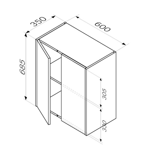 Подвесной шкаф AM.PM Func 60 M8FCH0602WM Белый матовый Подвесной шкаф AM.PM Func 60 M8FCH0602WM Белый матовый