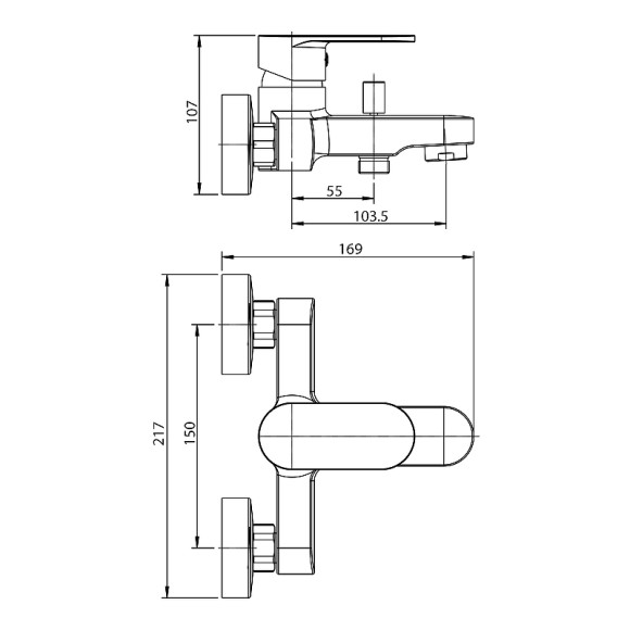 Смеситель для ванны Koller Pool Round Arc RA0100 Хром