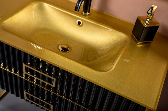 Тумба под раковину Boheme Armadi Art Monaco 80 866-080-BG Черный глянец Золото Тумба под раковину Boheme Armadi Art Monaco 80 866-080-BG Черный глянец Золото