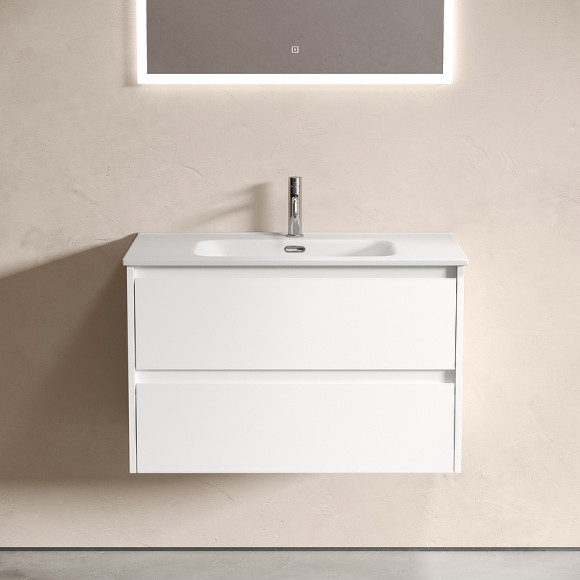 Тумба под раковину Sancos Libra 80 LB80W подвесная Белый глянец