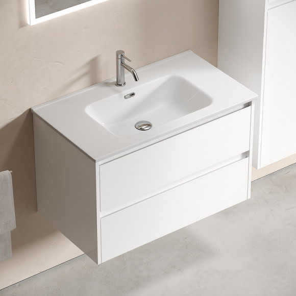 Тумба под раковину Sancos Libra 80 LB80W подвесная Белый глянец