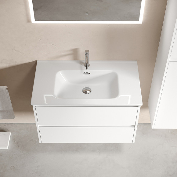 Тумба под раковину Sancos Libra 80 LB80W подвесная Белый глянец