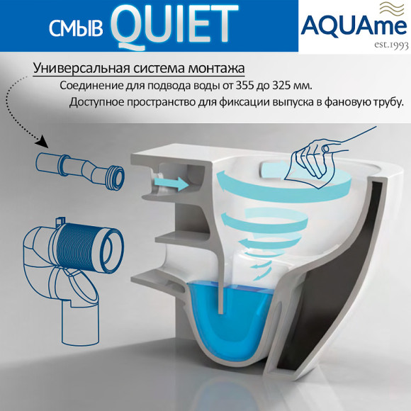 Унитаз AQUAme AQM2012 подвесной Белый глянец с сиденьем Микролифт Унитаз AQUAme AQM2012 подвесной Белый глянец с сиденьем Микролифт
