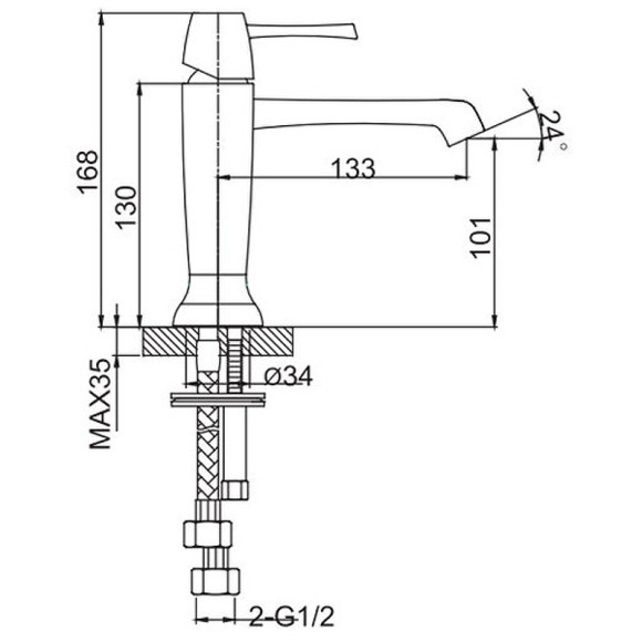 Смеситель для раковины Caprigo Diamante 50-020-oro Золото