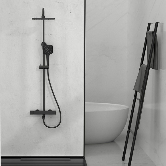 Душевая система Vincea Cube VSFS-1C1MB Черная матовая