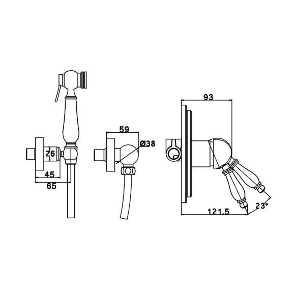 Гигиенический душ со смесителем Kaiser Vincent 31017-1 Бронза Гигиенический душ со смесителем Kaiser Vincent 31017-1 Бронза