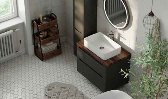 Тумба под раковину Jorno Wood 100 wood.01.100/P/GR подвесная Серая