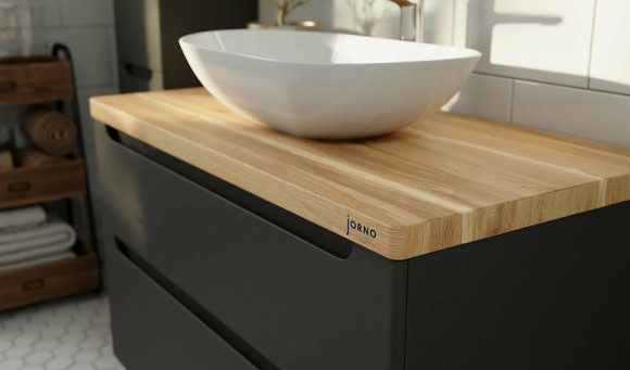 Тумба под раковину Jorno Wood 100 wood.01.100/P/GR подвесная Серая