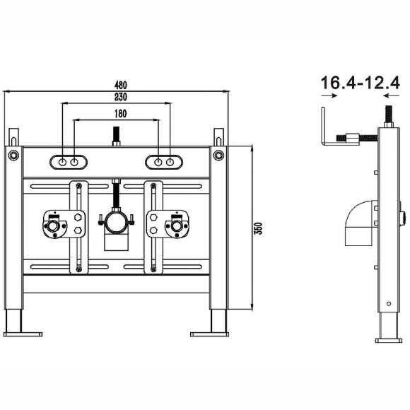 Инсталляция WeltWasser WW Bamberg 480 BD 10000011701 для биде Синяя Инсталляция WeltWasser WW Bamberg 480 BD 10000011701 для биде Синяя