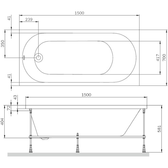 Акриловая ванна AM.PM X-Joy 150х70 W94A-150-070W-A1 без гидромассажа Акриловая ванна AM.PM X-Joy 150х70 W94A-150-070W-A1 без гидромассажа