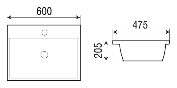 Раковина WeltWasser Deilbach 7608 60 10000004637 Белый глянец