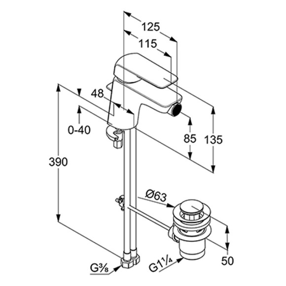 Смеситель для биде Kludi Ameo 412160575 Хром Смеситель для биде Kludi Ameo 412160575 Хром