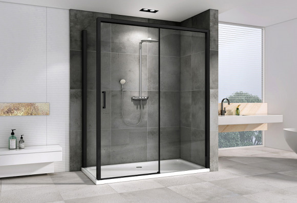 Душевой уголок Abber Komfort 160x90 AG93160B-S92B профиль Черный стекло прозрачное Душевой уголок Abber Komfort 160x90 AG93160B-S92B профиль Черный стекло прозрачное