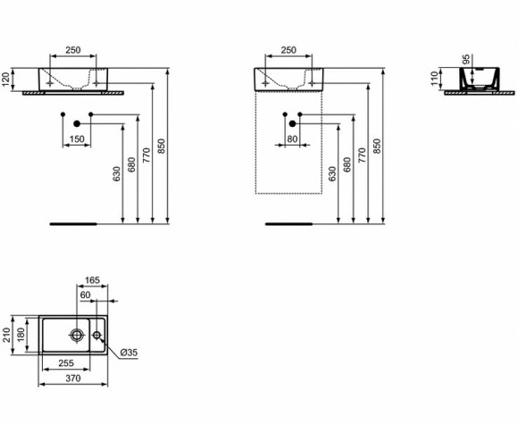 Раковина Ideal Standard Tempo 37 R E211201 Euro White Раковина Ideal Standard Tempo 37 R E211201 Euro White