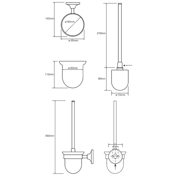 Ершик для унитаза Bemeta Retro chrom 144313012 Хром Ершик для унитаза Bemeta Retro chrom 144313012 Хром
