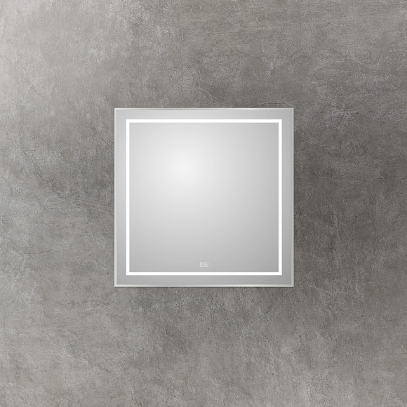 Зеркало BelBagno Kraft 80 SPC-KRAFT-800-800-LED-TCH-WARM с подсветкой Сатин с сенсорным выключателем и подогревом
