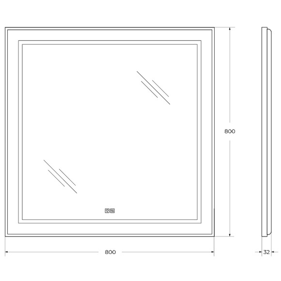 Зеркало BelBagno Kraft 80 SPC-KRAFT-800-800-LED-TCH-WARM с подсветкой Сатин с сенсорным выключателем и подогревом