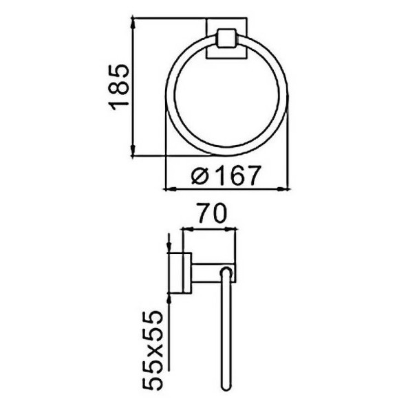 Кольцо для полотенец Haiba HB8904 Черное матовое