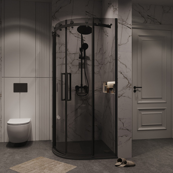 Душевой уголок Grossman Classic 90х90 301.K33.04.9090.21.10 профиль Черный матовый стекло тонированное Душевой уголок Grossman Classic 90х90 301.K33.04.9090.21.10 профиль Черный матовый стекло тонированное